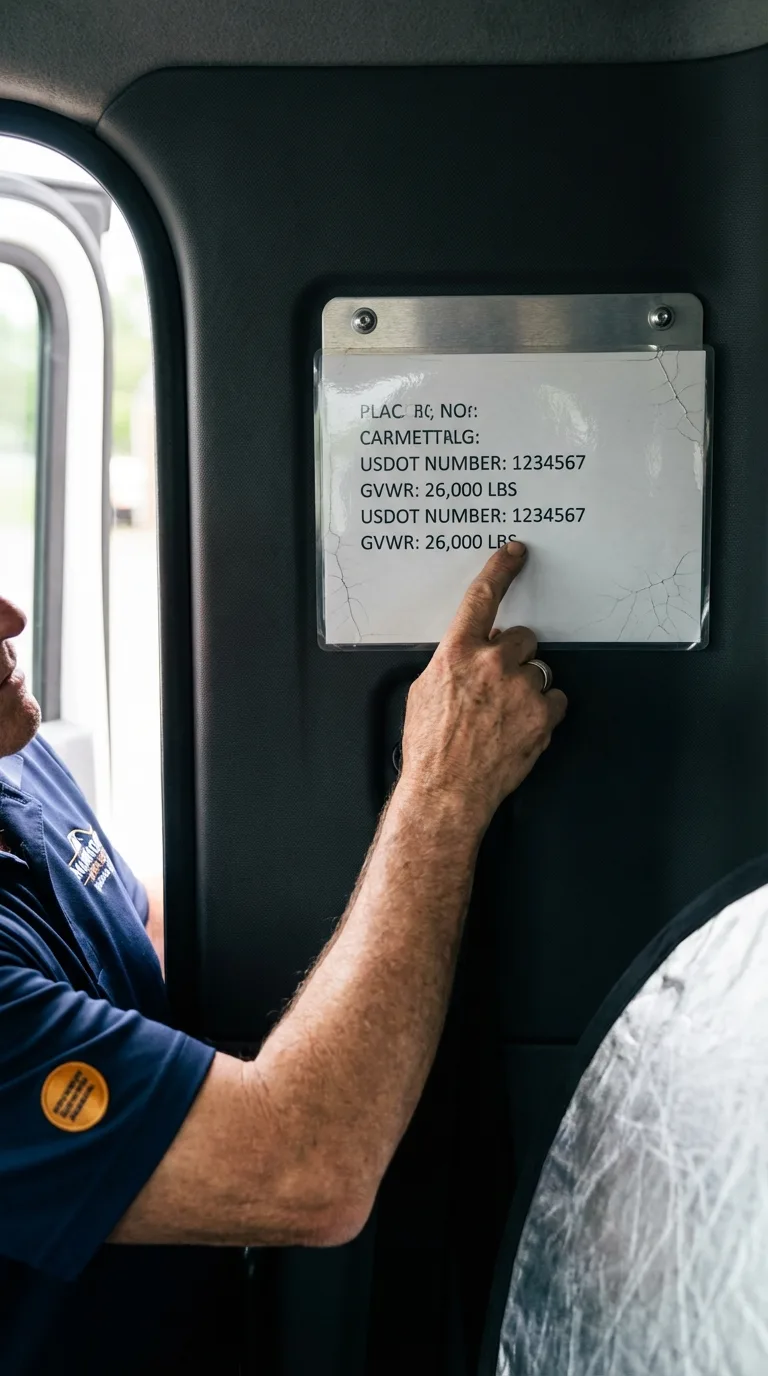 USDOT licensing placard verification in Kemp